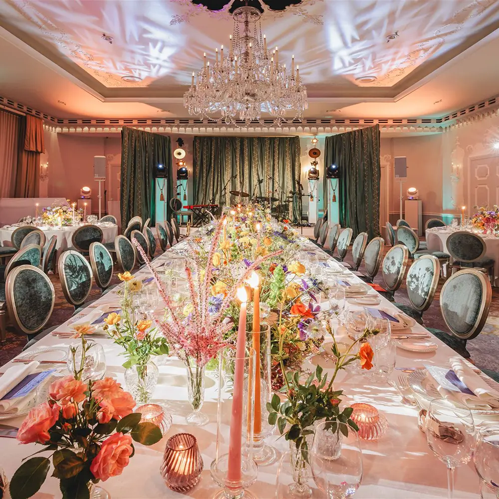 London wedding planning - elegant reception setup